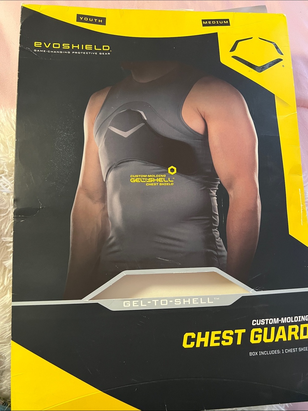 EvoShield Youth Medium Gray Chest Guard Compression Tank New